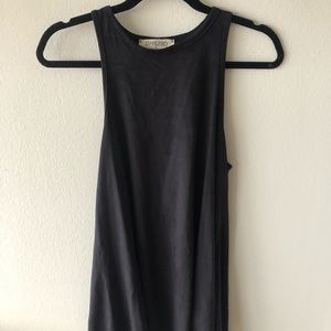 Black suede mini dress. Size Medium
